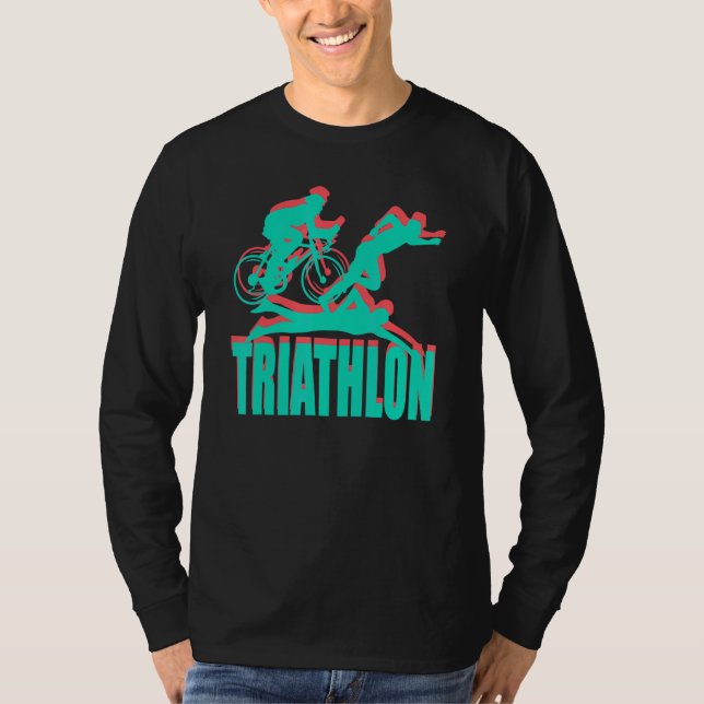 T-shirt Triathlon Natation Cyclisme Course à pied Triathlo (Devant)