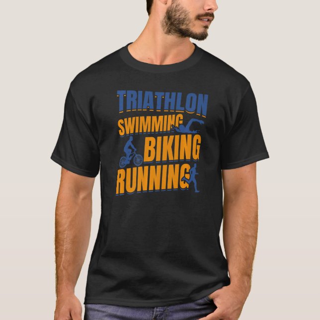 T-shirt Triathlon Natation Vélo Course (Devant)