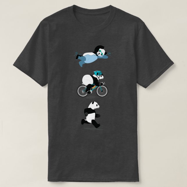 T-shirt Triathlon Panda orange (Design devant)