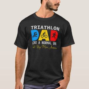 T-shirt Triathlon Papa Aime courir Vélo et nager Triathlon