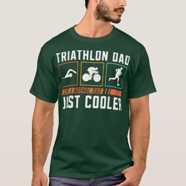 T-shirt Triathlon Papa Triathlon Athlète Swim Run Vélo (Devant)