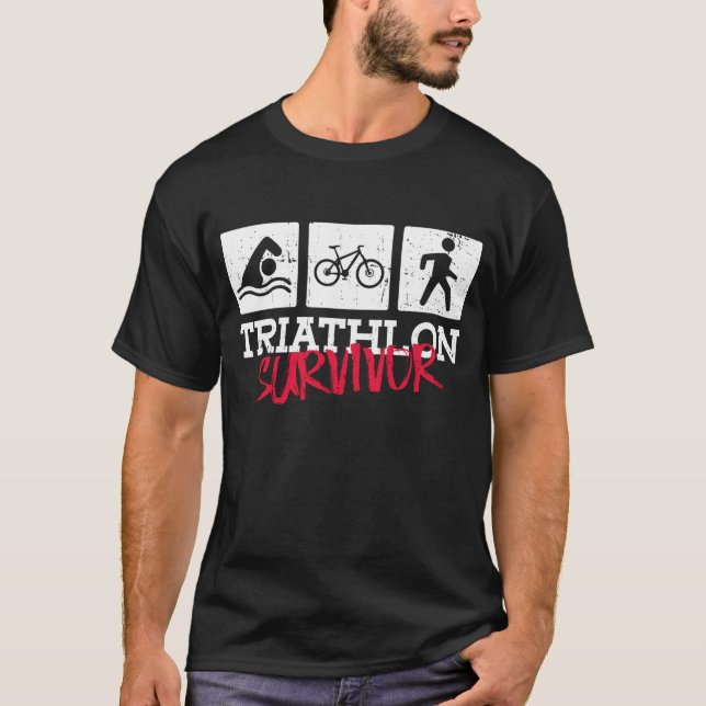 T-shirt Triathlon survivant - Triathlon d'entraînement de  (Devant)