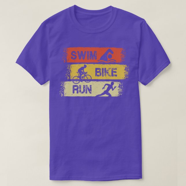T-shirt Triathlon Swim Bike Run (Design devant)