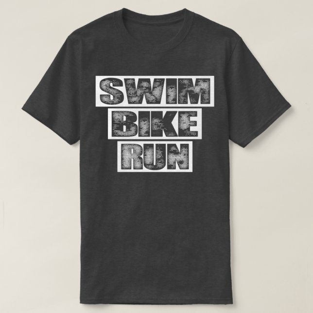 T-shirt Triathlon Swim Bike Run Triathlète 47 (Design devant)