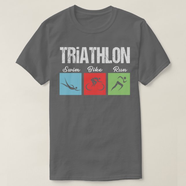 T-shirt Triathlon Swim Bike Run Triathlète 67 (Design devant)