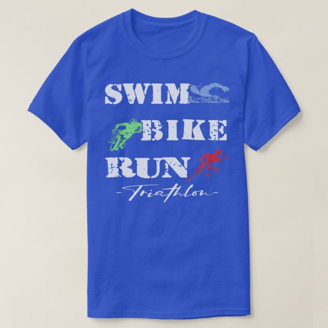 T-shirt Triathlon Swim Bike Run Triathlète 71 (Design devant)