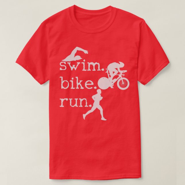 T-shirt Triathlon Swim Bike Run Triathlète 96 (Design devant)