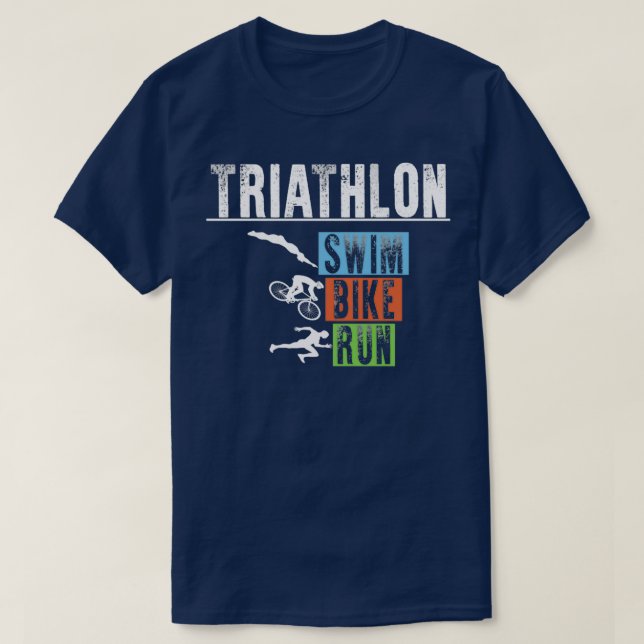 T-shirt Triathlon Swim Bike Run Triathlète 97 (Design devant)