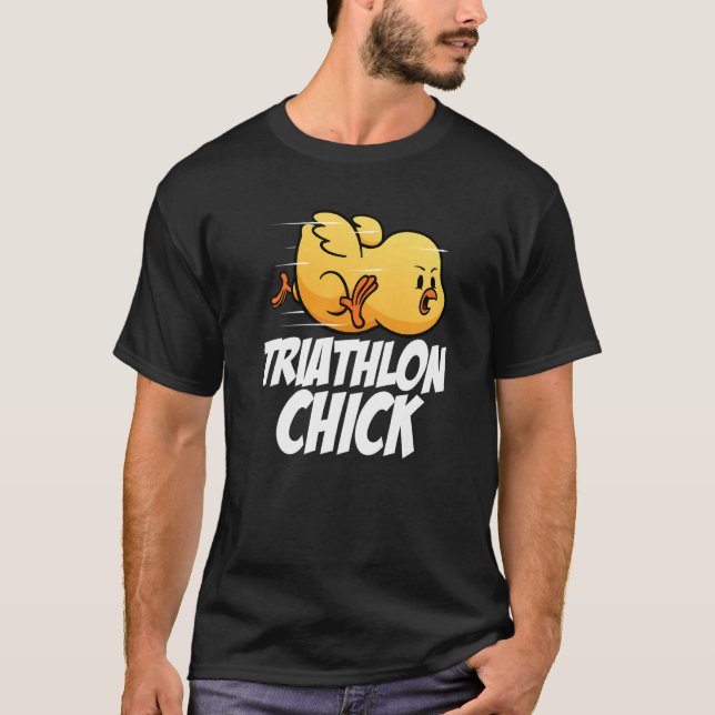 T-shirt Triathlon Triathlon Triathlon de course de poussin (Devant)