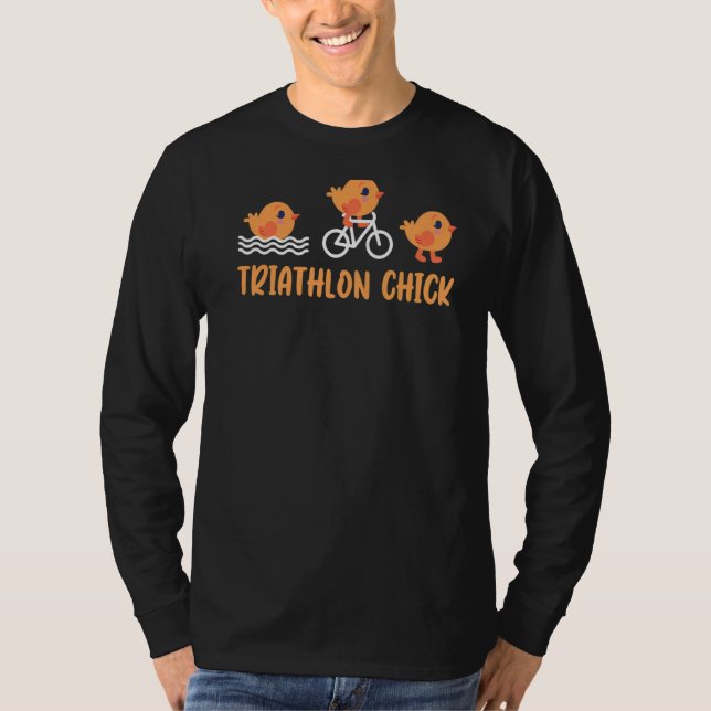 T-shirt Triathlon Triathlon Triathlon de course de poussin (Devant)