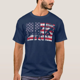 T-shirt Triathlon USA Drapeau riathlète Athlète Sports Nag