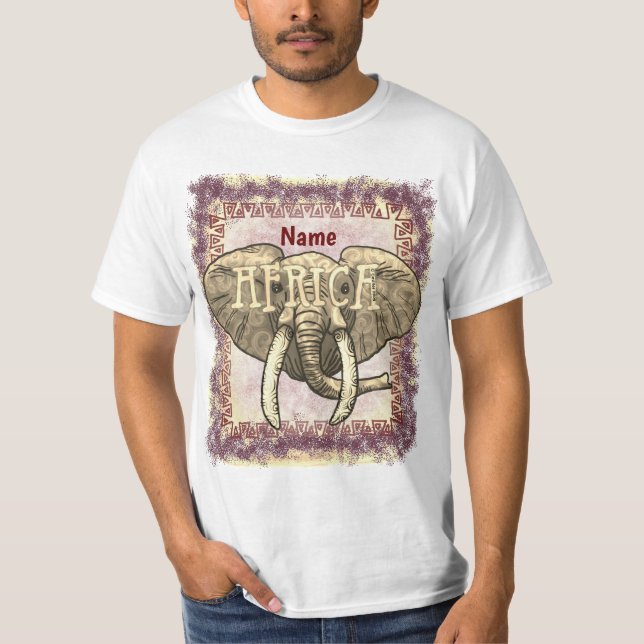T-shirt Tribal Afrique Éléphant (Devant)