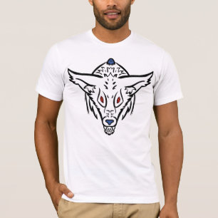 T-shirt tribal de chien d'attaque éclaire