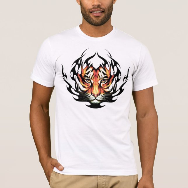 T-shirt tribal de tatouage de tigre (Devant)