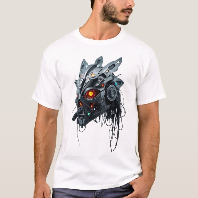 T-shirt Tribal Face Flottant Blanc - Masque de Fer (Devant)