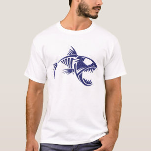 T-shirt tribal féroce de squelette de poissons