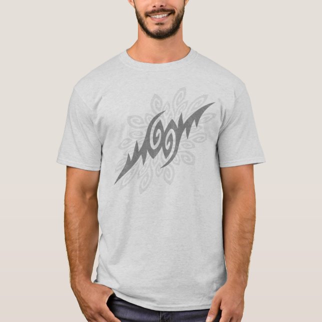 T-shirt tribal gris de "foudre" (Devant)