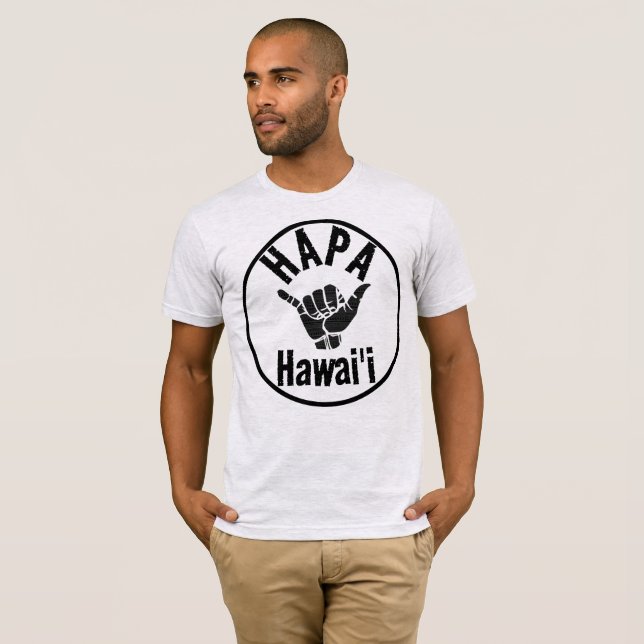 T-SHIRT TRIBAL HAPA HAWAII SHAKA (Devant entier)