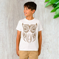 Tribal Owl Line Art moderne Brown Abstrait