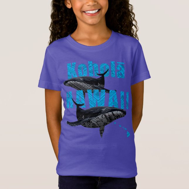 T-Shirt TRIBAL POLYNÉSIEN D'HAWAII HOUMPBACKS ÎLES HAWAII (Devant)