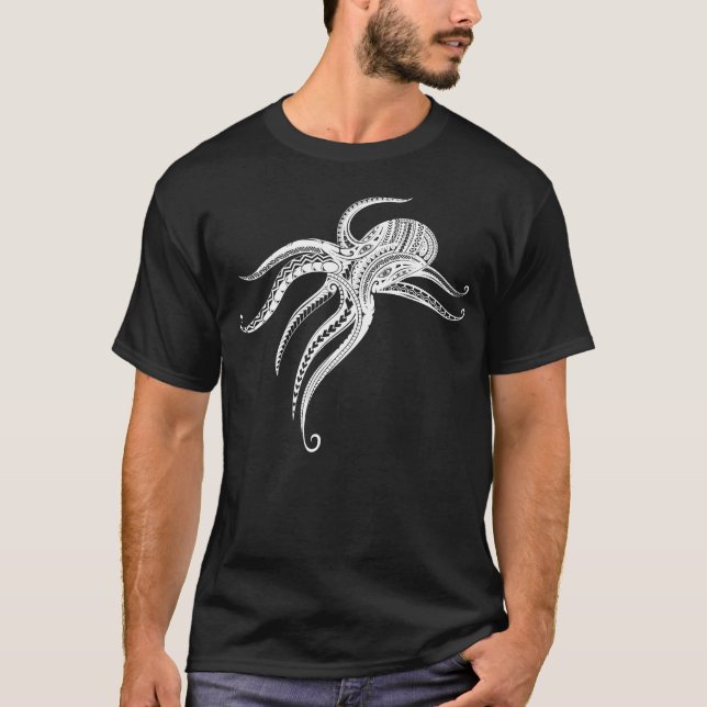 T-shirt TRIBAL POLYNÉSIEN OCTOPUS What (Devant)