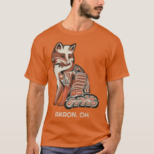 T-shirt Tribal Rouge De Akron Ohio Oeuvre D'Art Amérindien