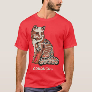 T-shirt Tribal Rouge De L'Arkansas Oeuvre D'Art Amérindien