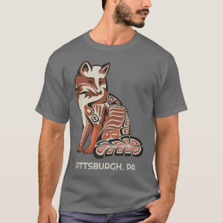 T-shirt Tribal Rouge De Pittsburgh Oeuvre D'Art Autochtone