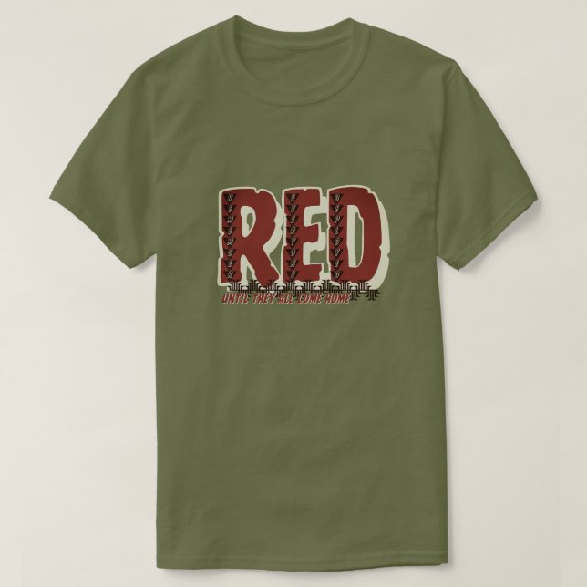 T-Shirt Tribal Rouge - Honorer nos Déployés (Design devant)