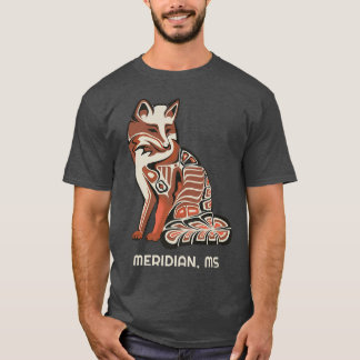 T-shirt Tribal Rouge Pour Meridian Oeuvre D'Art Amérindien