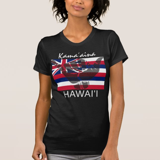 T-shirt TRIBAL SHAKA (HANG LOOSE) KamaNina HI FLAG BG (Devant)