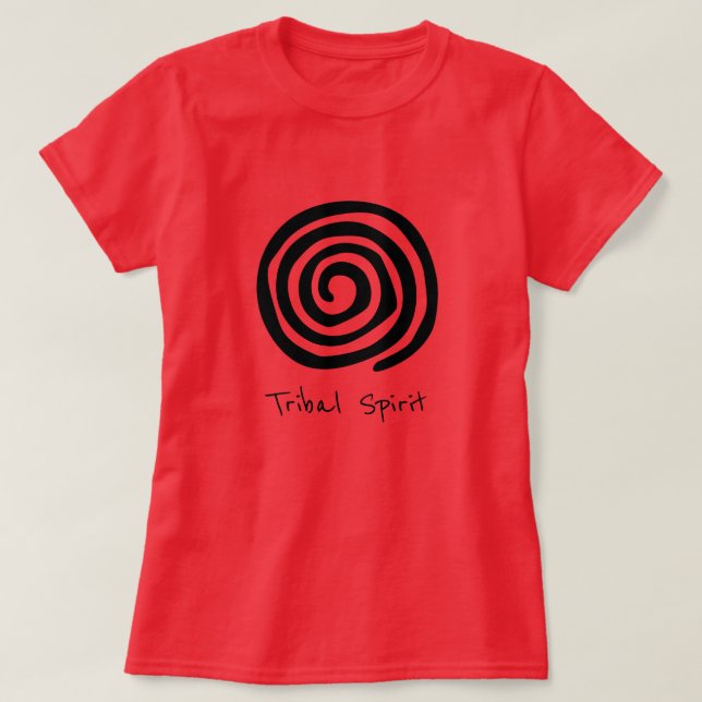 T-shirt Tribal Spirit slogan spirale petroglyphe art triba (Design devant)