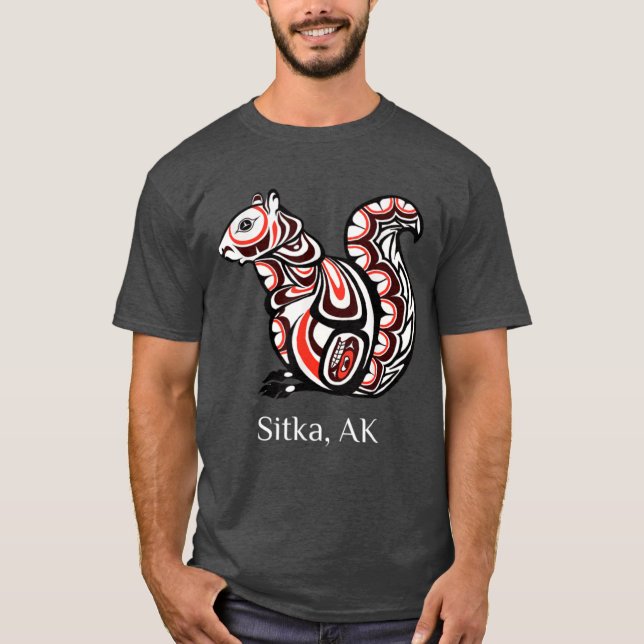 T-shirt Tribal Squirrel Sitka Alaska Native American Haida (Devant)