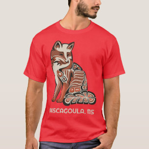 T-shirt Tribale Rouge De L'Oeuvre D'Art Amérindienne Pasca