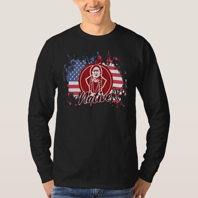T-shirt Tribe amérindienne - Fierté du drapeau américain (Devant)
