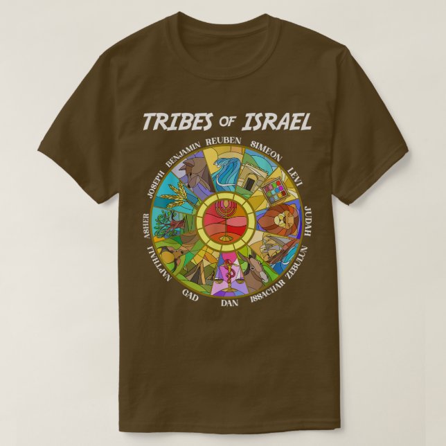 T-shirt Tribes Of Israel Nation Hebrew Twelve Sons Jewish  (Design devant)