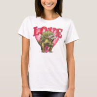 Tricératops amoureux Saint Valentin