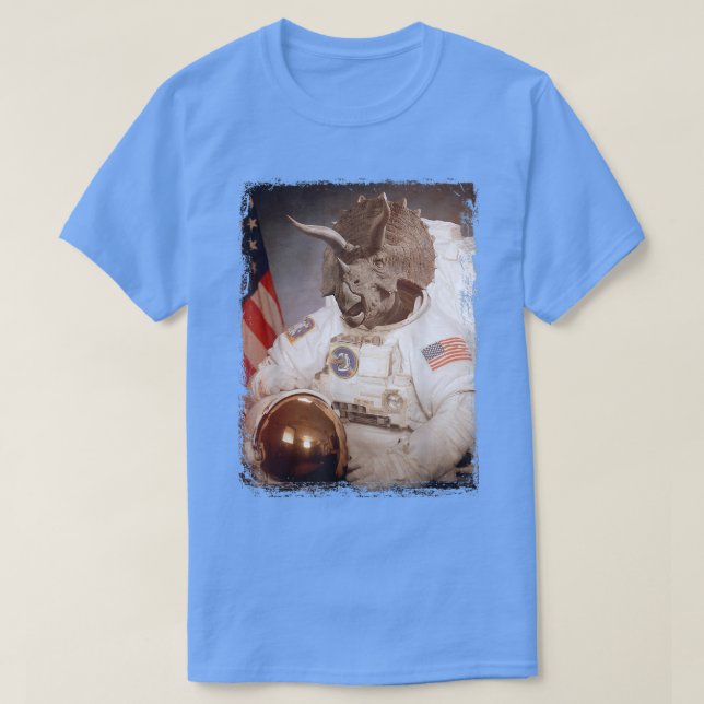 T-shirt Triceratops Astronaut Dinosaur Space Suit Moon Din (Design devant)