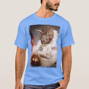 T-shirt Triceratops Astronaut Dinosaur Space Suit Moon Din