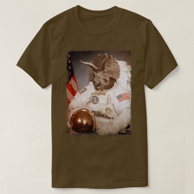 T-shirt Tricératops Astronaut Dinosaure Espace Suit Moon D (Design devant)