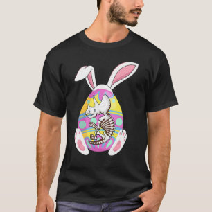 T-shirt Tricératops de lapin de Pâques Costume d'oeuf Dino