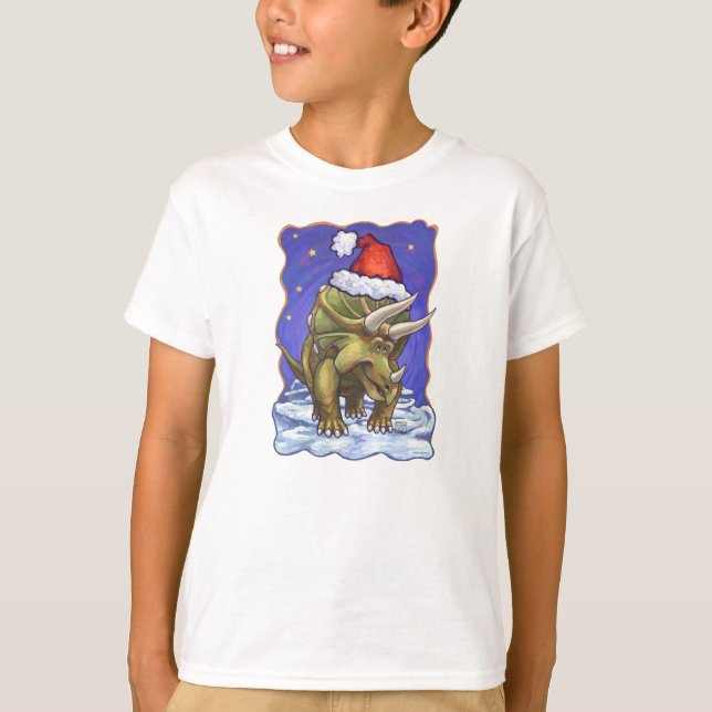 T-shirt Tricératops Noël (Devant)