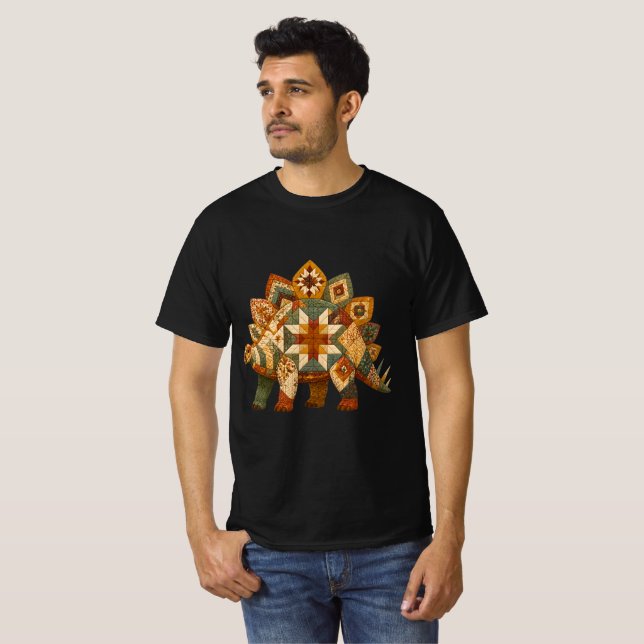 T-shirt Triceratops patchwork (Devant entier)