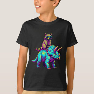 T-shirt Triceratops Raton laveur Dinosaure Chaos