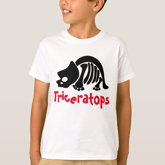 T-shirt Tricératops Skeleton (Devant)