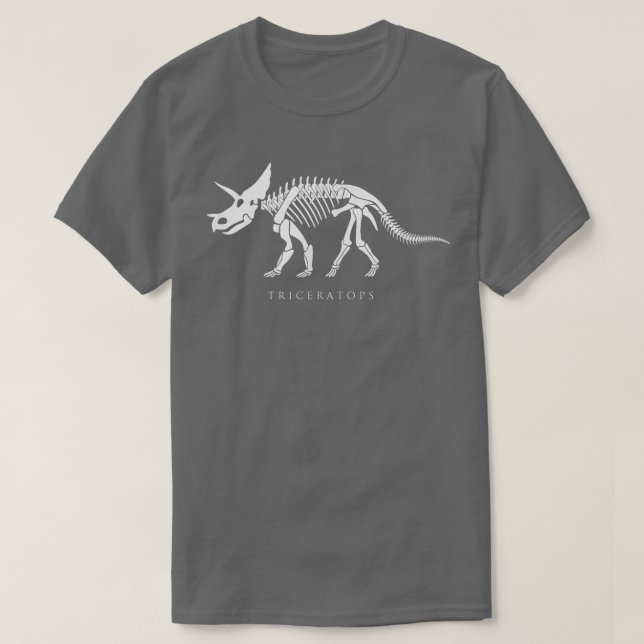 T-shirt Tricératops Skeleton Dinosaure Trois Cornes Ventil (Design devant)