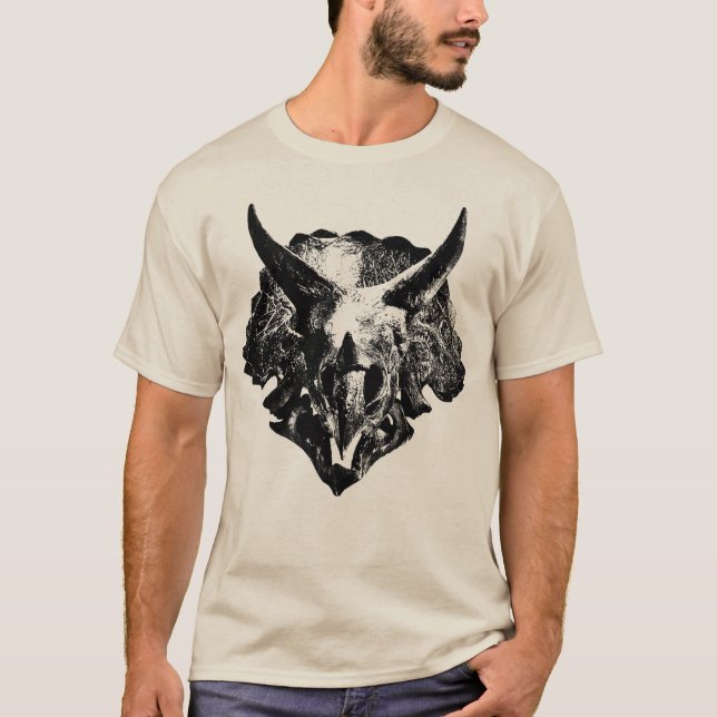 T-shirt Tricératops Skull Fossil (Devant)