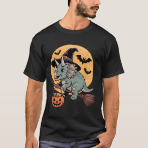 T-shirt Tricératops Witch Casquette Citrouille Halloween C