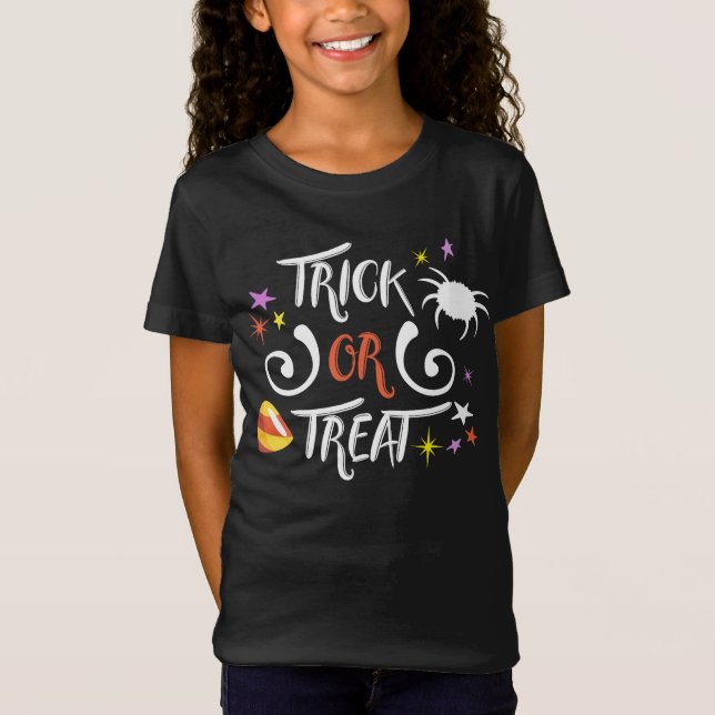 T-Shirt tricher ou traiter Halloween (Devant)