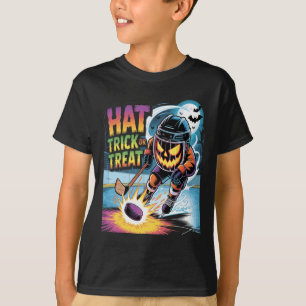 T-shirt Trick Chapeau Ou Traitement Drôle De Hockey Sur Gl
